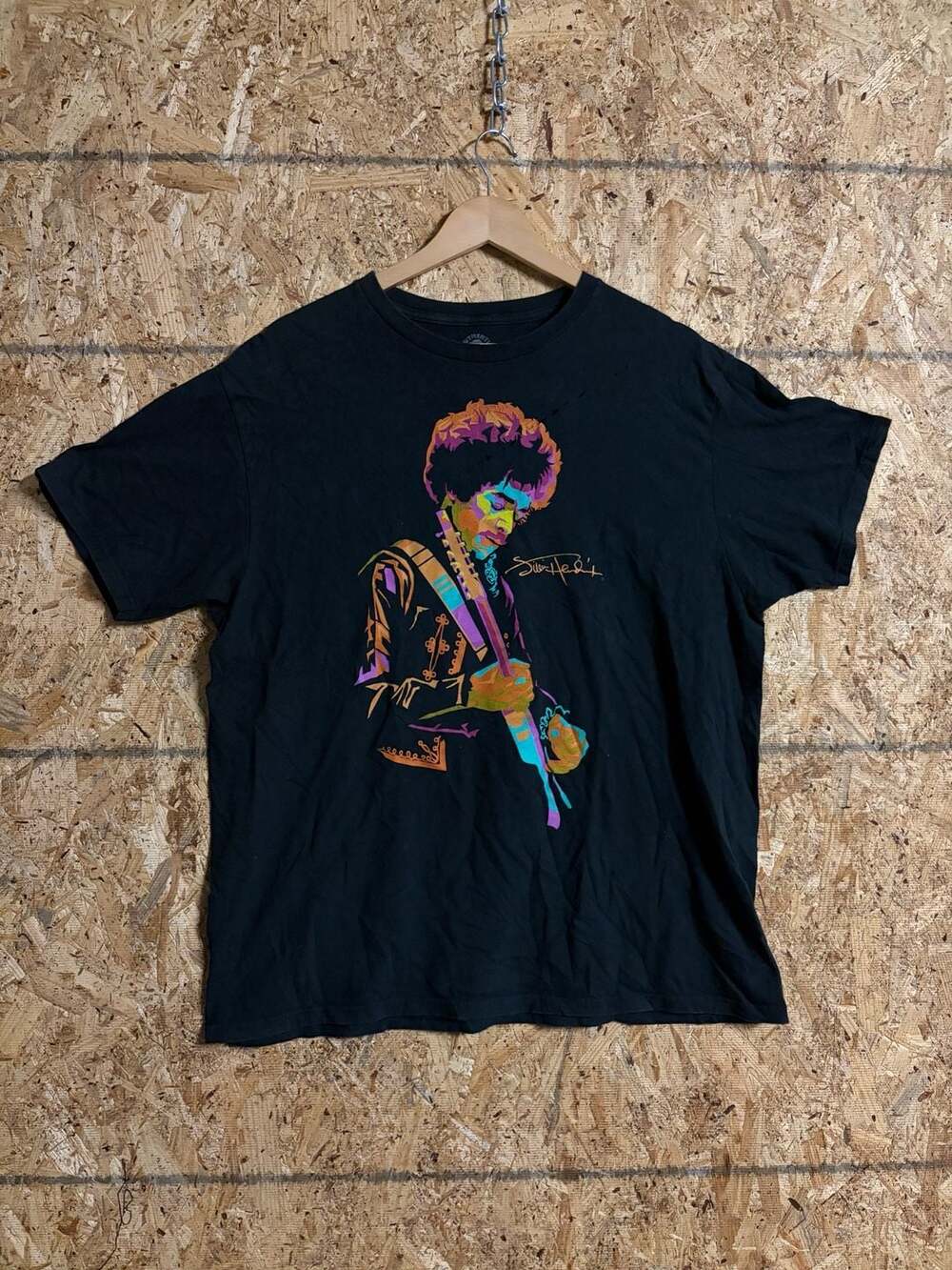 Authentic Hendrix Jimi Hendrix Colorful Pop Art Graphic T-Shirt Black